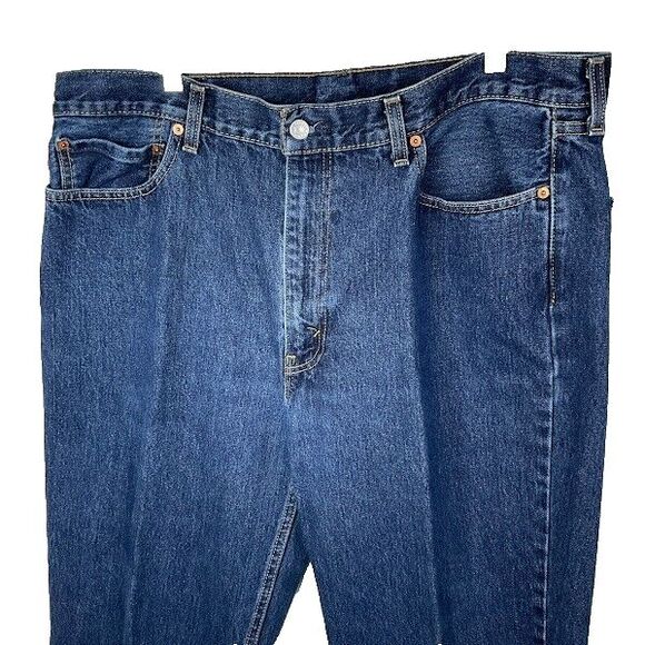 Levis 550 Jeans Relaxed Fit Tapered Leg Blue Heavy Denim Cotton Sz 40 X 32 Mens - Picture 3 of 10